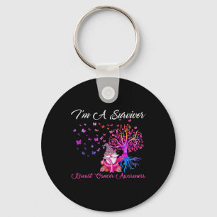 Funny Gnomes I'm a Survivor Breast Cancer Awarenes Sleutelhanger