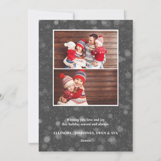 Funny Gnomes | White Kerstnieuwjaar 2 Foto Feestdagenkaart (Achterkant)