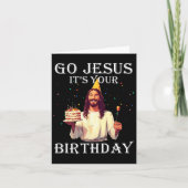 Funny Go Jesus Het is jouw verjaardag Merry Kerstm Kaart (Voorkant)