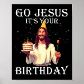 Funny Go Jesus Het is jouw verjaardag Merry Kerstm Poster (Voorkant)