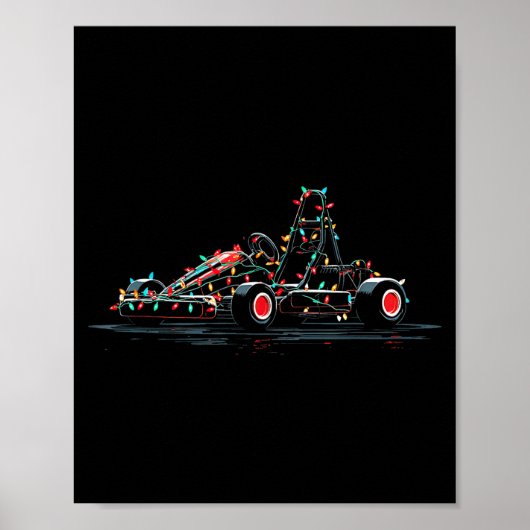 Funny Go Kart Christmas Graphics Lights Lover Kart Poster (Voorkant)