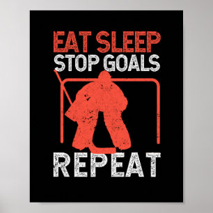 Funny goalie soccer field hockey food slapen poster