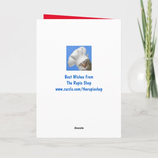 Funny Goat and Santa Hat Kerstmis Kaart (Achterkant)