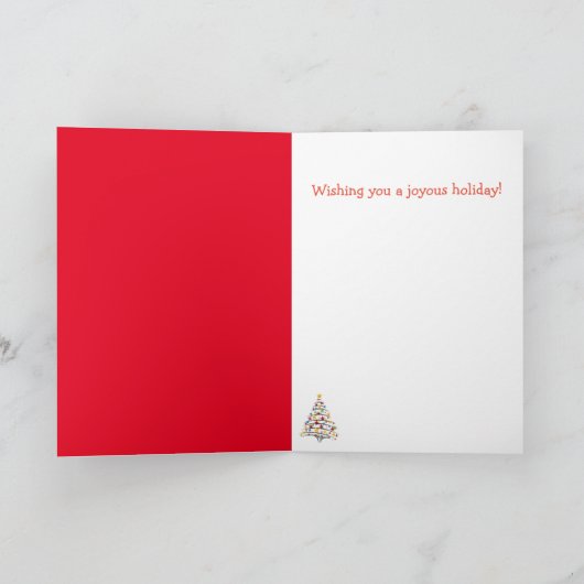 Funny Goat and Santa Hat Kerstmis Kaart (Binnen)