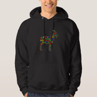 Funny Goat Animals Puzzle Piecessm Awareness Hoodie