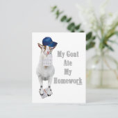 Funny Goat Ate Mijn thuiswerk Briefkaart (Staand voorkant)