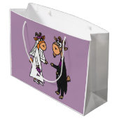 Funny Goat Bride en Groom Wedding Groot Cadeauzakje (Achterkant Gekanteld)