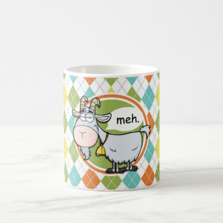 Funny Goat Colorful Argyle Pattern Koffiemok