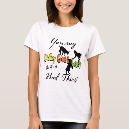 FUNNY GOAT | Crazy Goat Lady T-shirt (Voorkant)