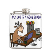 Funny Goat Desk Goat Rodeo Job Humor Heupfles (Voorkant)