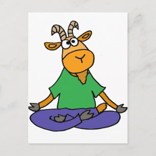 Funny Goat Doing Lotus Position Yoga Briefkaart