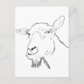 Funny Goat Drawing Briefkaart (Voorkant)
