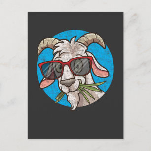 Funny Goat Face met zonnebrillen Briefkaart