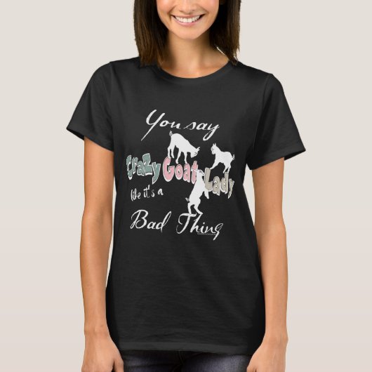 FUNNY GOAT GEZEGDE | Crazy Goat Lady Pastel-Dark T-shirt (Voorkant)