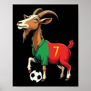 Funny Goat Soccer Football Graphic Mannen Vrouwen Poster