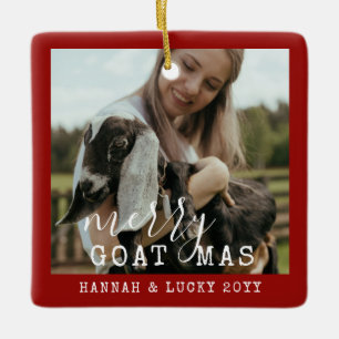 Funny Goat Specialized Photo Boerderij Pet Kerstmi Keramisch Ornament