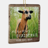 Funny Goat Specialized Photo Munchy-kerstkaart Keramisch Ornament (Rechts)