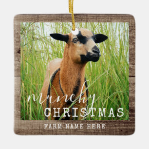 Funny Goat Specialized Photo Munchy-kerstkaart Keramisch Ornament