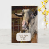 Funny Goat voor 72e verjaardag kaart (Gele Bloem)