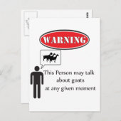 Funny Goat Warning Briefkaart (Voorkant / Achterkant)