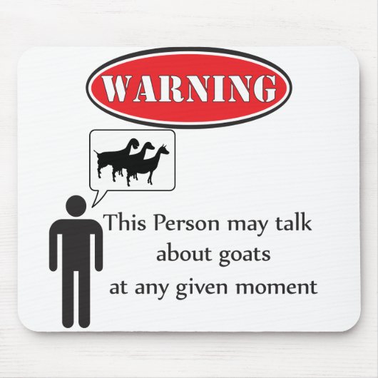 Funny Goat Warning Muismat (Voorkant)