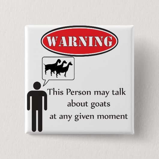 Funny Goat Warning Vierkante Button 5,1 Cm (Voorkant)
