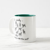 FUNNY GOATS | BEHOEFTE AAN al deze geitenYerGoat™ Tweekleurige Koffiemok (Voorkant links)