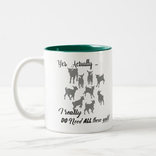FUNNY GOATS | BEHOEFTE AAN al deze geitenYerGoat™ Tweekleurige Koffiemok (Links)