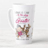 Funny Goats - Old Lady House vol met geiten Latte Mok (Linkerhoek)