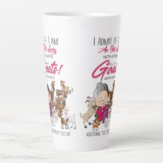 Funny Goats - Old Lady House vol met geiten Latte Mok (Voorkant)