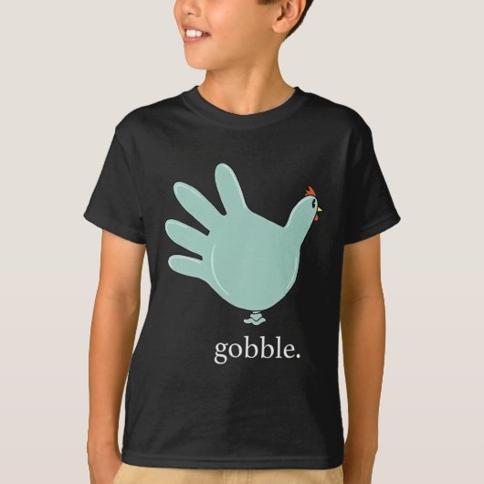 Funny Gobble Turkey Glove Medical Nures Thanksgivi T-shirt (Voorkant)