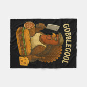 Funny Gobbol Turkey Baker Thanksgiving Fleece Deken (Voorkant (Horizontaal))