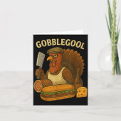 Funny Gobbol Turkey Baker Thanksgiving Kaart (Voorkant)
