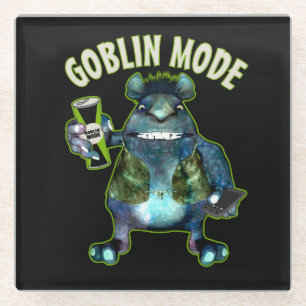 Funny Goblin Mode Lazy Troll Slobbin Antisocial T Glazen Onderzetter
