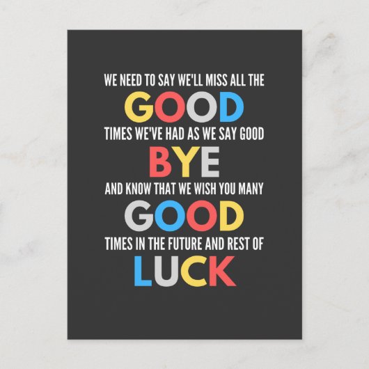 Funny Going Away Farewell Briefkaart (Voorkant)