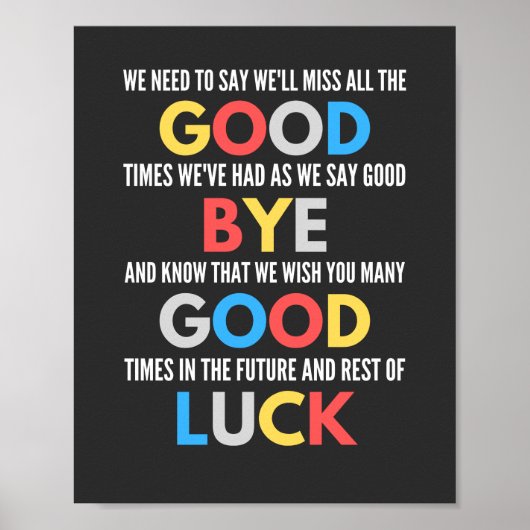 Funny Going Away Farewell Poster (Voorkant)
