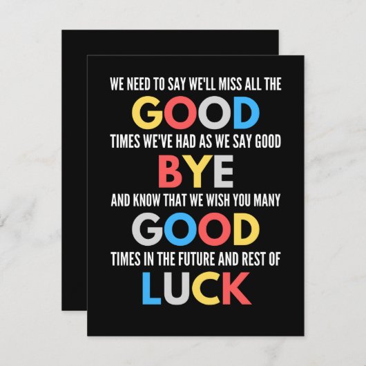 Funny Going Away Farewell Save The Date (Voorkant / Achterkant)