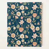 Funny Gold Floral Pattern Name Navy Planner (Achterkant)
