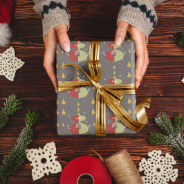 Funny Gold Tree Custom Photo Holiday Cadeaupapier