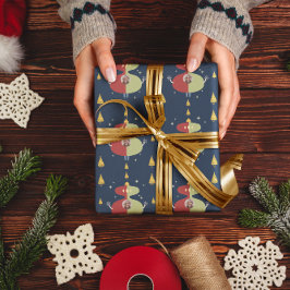 Funny Gold Tree Custom Photo Holiday Cadeaupapier