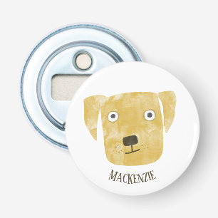 Funny Golden Labrador Retriever Dog Button Flesopener