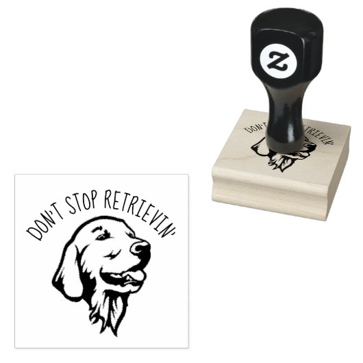 Funny Golden Retriever 2 x 2 inch Rubber Stamp Rubberstempel (Gestempeld)
