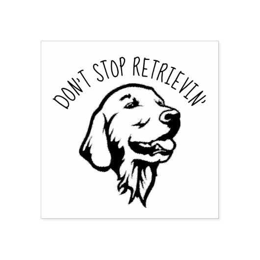 Funny Golden Retriever 2 x 2 inch Rubber Stamp Rubberstempel (Afrduk)