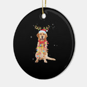 Funny Golden Retriever Christmas Tree Santa Reinde Keramisch Ornament (Links)