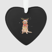 Funny Golden Retriever Christmas Tree Santa Reinde Ornament (voorkant)