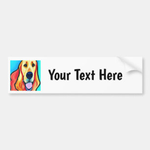 Funny Golden Retriever Dog Abstracte kunst Bumpersticker