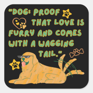 Funny Golden Retriever Dog, Hondenliefhebber, Vierkante Sticker