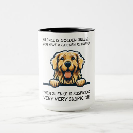 Funny Golden Retriever Dog Mok (Midden)
