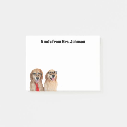 Funny Golden Retriever Dog Teacher Post-it® Notes (Voorkant)