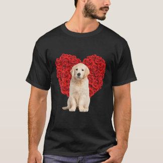 Funny Golden Retriever Heart Valentines Day Dog Da T-shirt